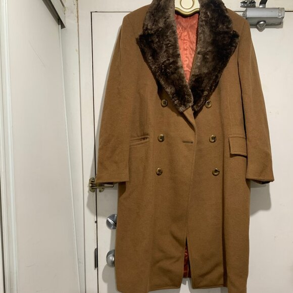 VINTAGE STOLLERY'S WOOL DOUBLE BREAST TRENCH COATS SIZE L - Picture 3 of 15